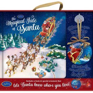 MAGICAL TALE OF SANTA "LET'S TELL SANTA WHERE YOU LIVE" PICTURE BOOK W/ORNAMENT
